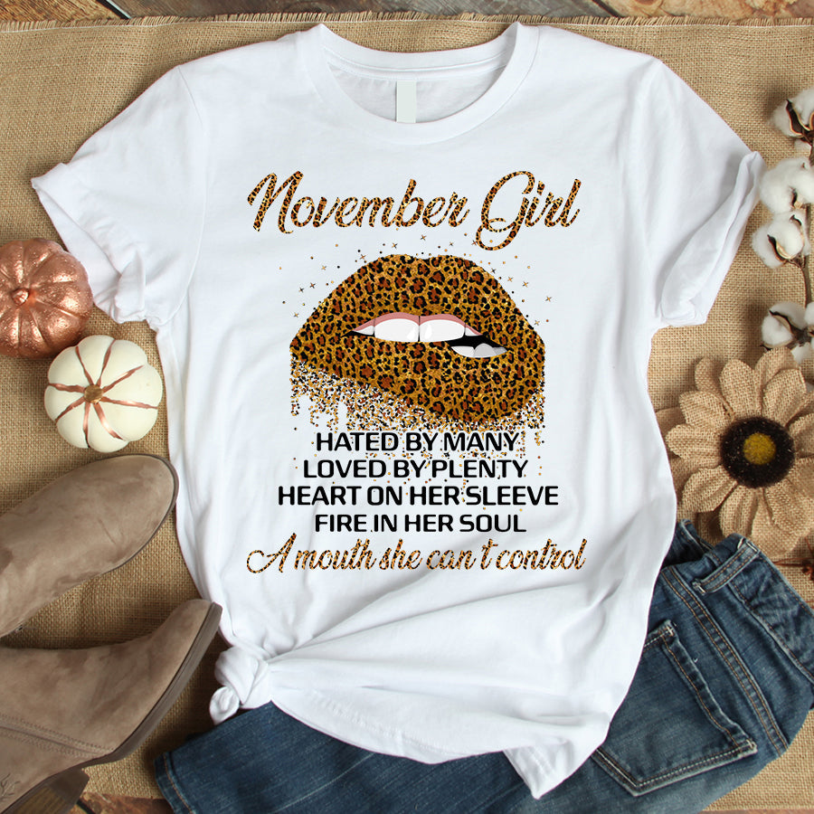 November girl hated by many loved by plenty November birthday shirts, a queen was born in November, November shirts for Woman