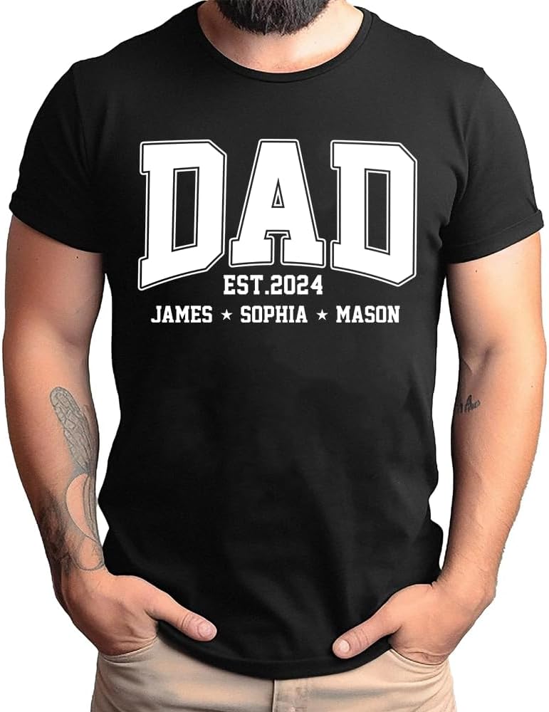 Personalized Shirt for Dad Shirt with Kids, Gifts for Dad Papa Shirts, Fathers Day Birthday Gifts, Gifts for Men Shirt