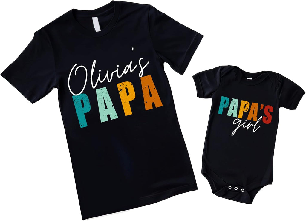 Personalized First Fathers Day Shirt, dad and Baby Matching Outfits, dad and Son Matching Shirts, Fathers Day Shirt