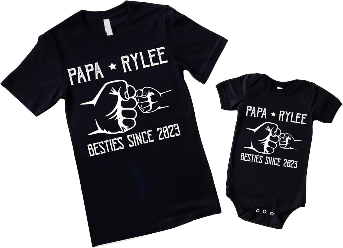 Personalized First Fathers Day Shirt, dad and Baby Matching Outfits, dad and Son Matching Shirts, Fathers Day Shirt