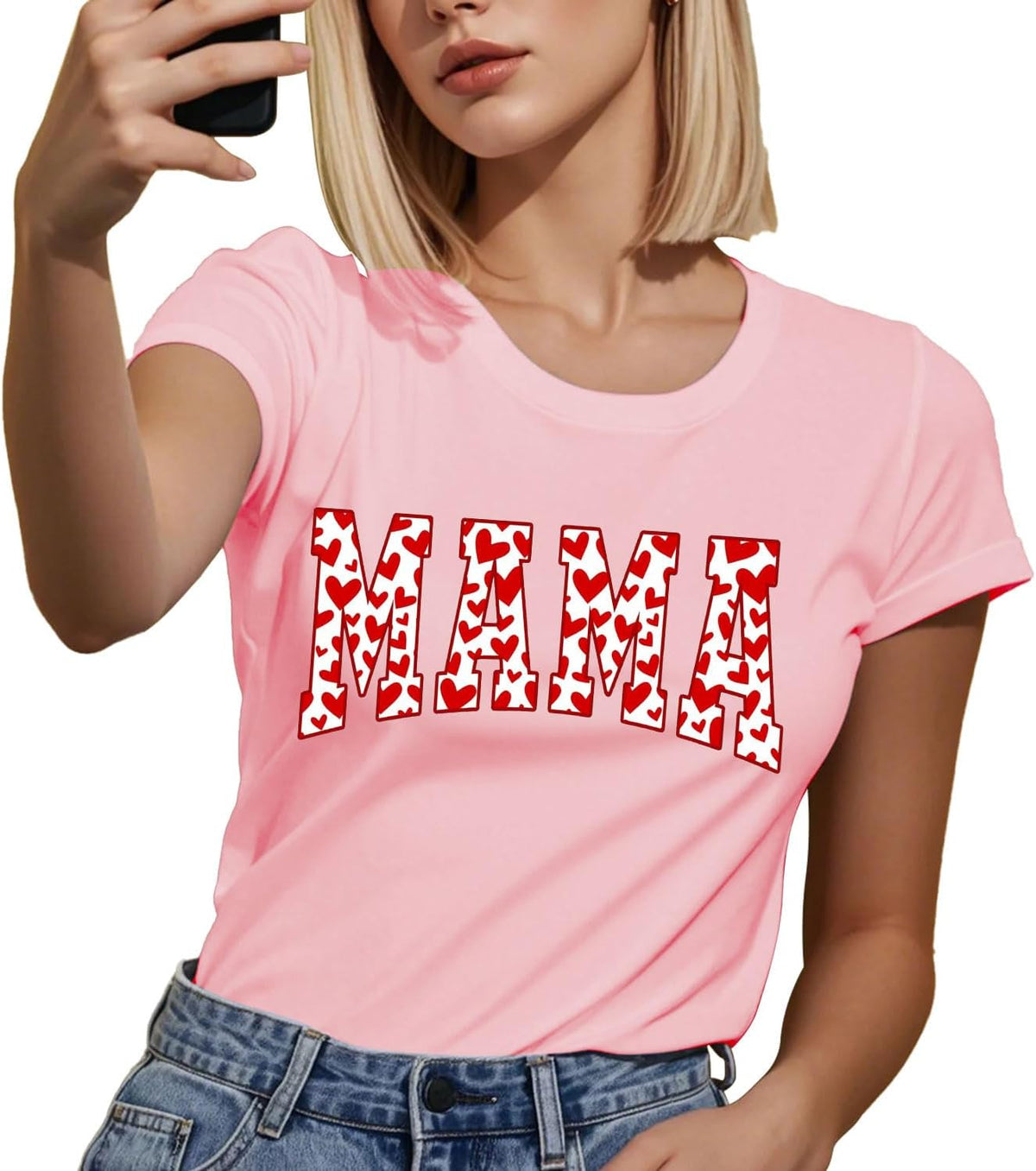 Mama Valentines Shirt Valentines Shirts for Women Valentines Tee Mama Womens Red Valentines Tops