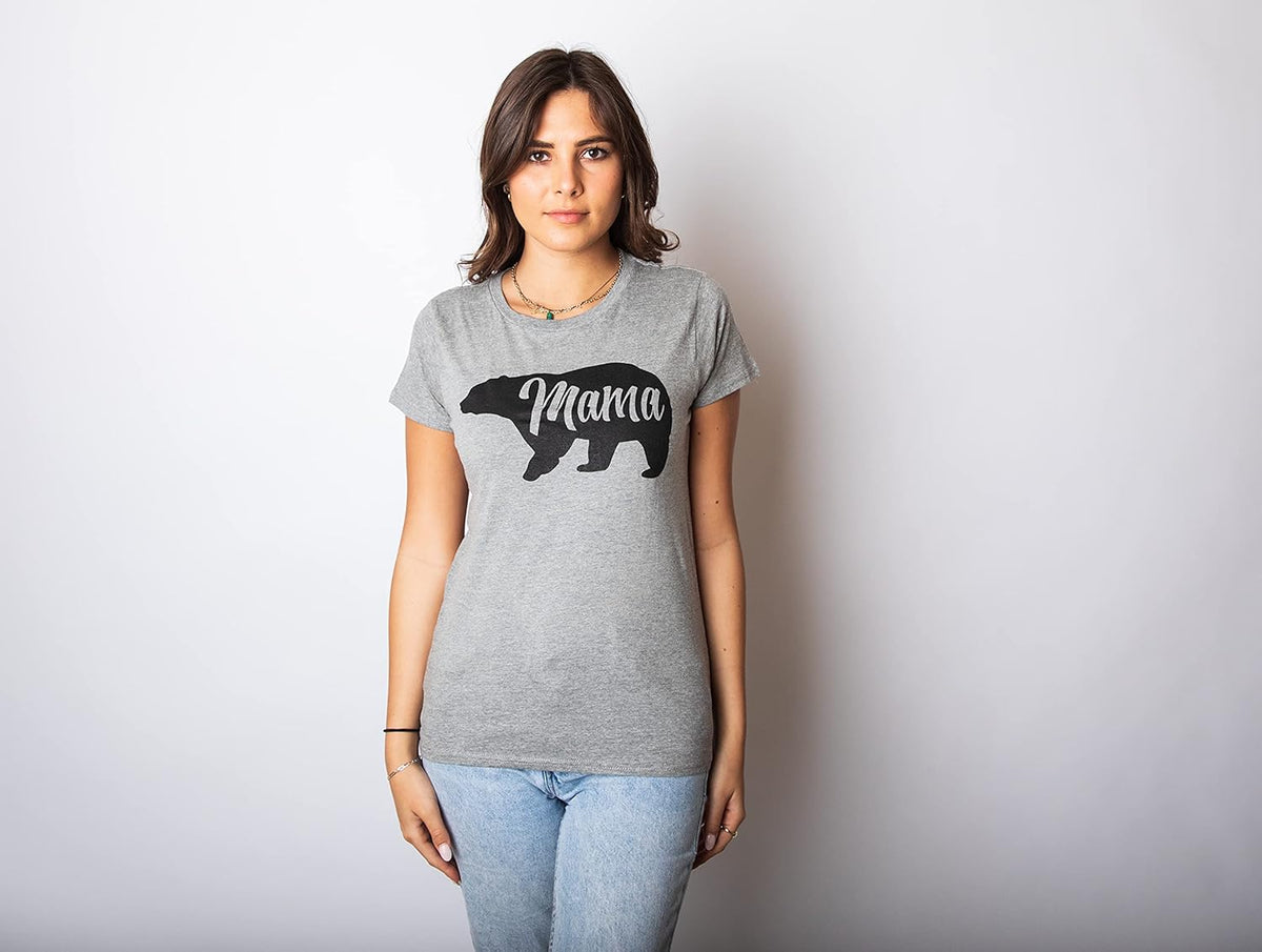 Womens Mama Bear T Shirt Cute Funny Best Mom of Boys Girls Cool Mother Tee Mother Shirt