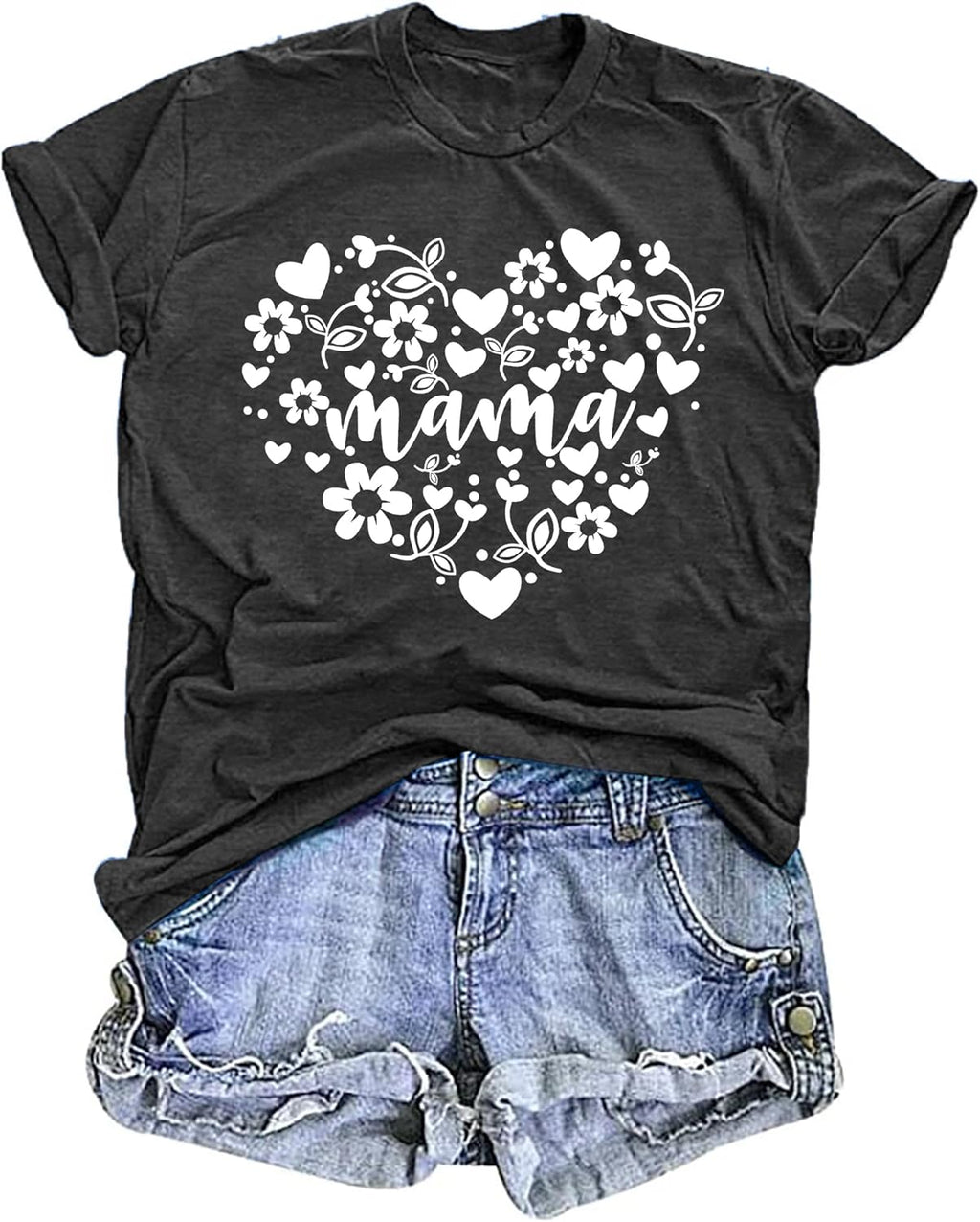 in My Mom Era Shirt Women: Mama T Shirt Mom Life Tops Funny Letter Print Casual Tees