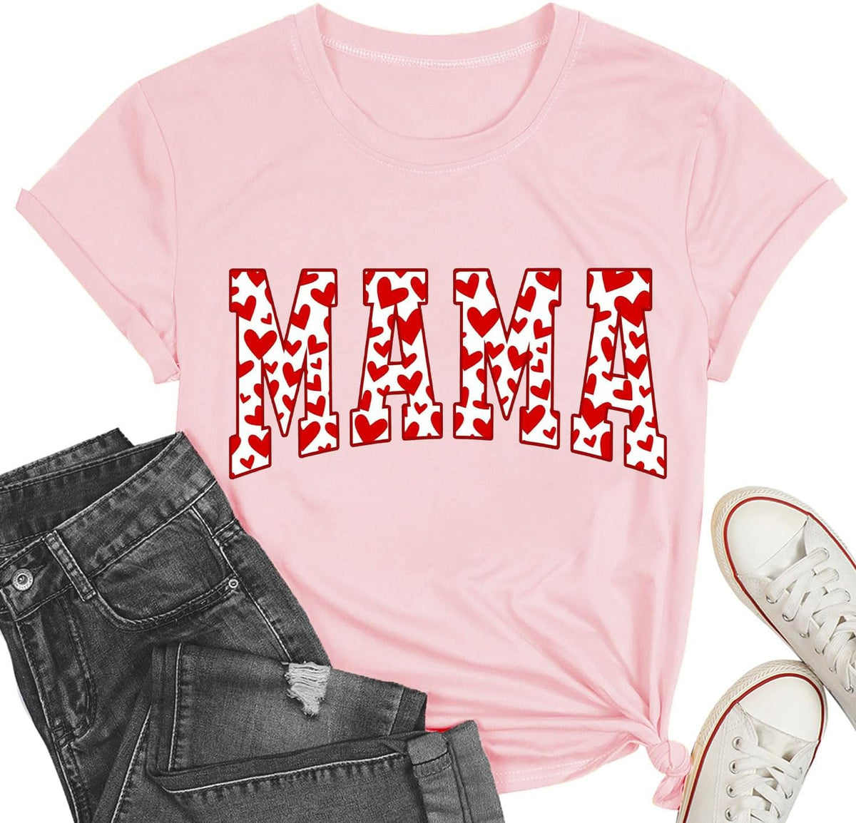 Mama Valentines Shirt Valentines Shirts for Women Valentines Tee Mama Womens Red Valentines Tops