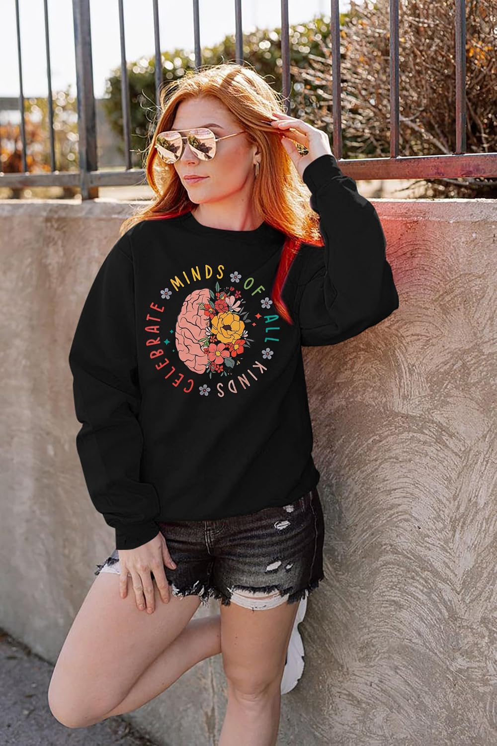MNLYBABY Women Autism Awareness Sweatshirt Autistic Support Lightweight Shirt Special Education Teacher Autism Mom Tops