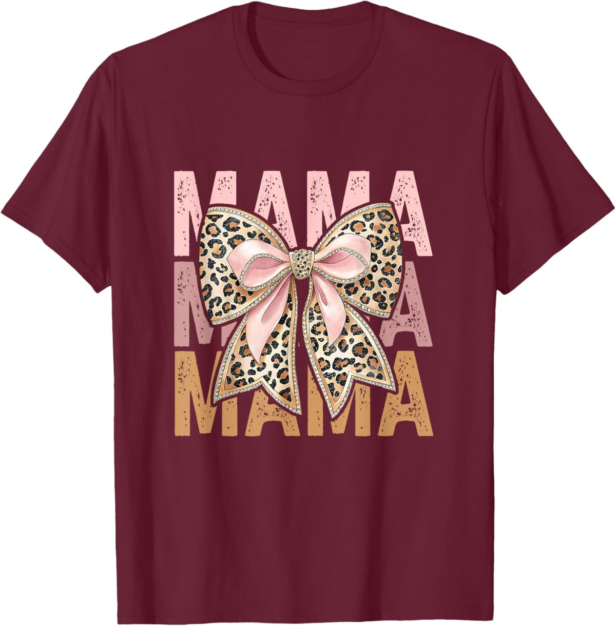 Retro Leopard Mama,Cute Mom Retro Coquette Bow Mother's Day