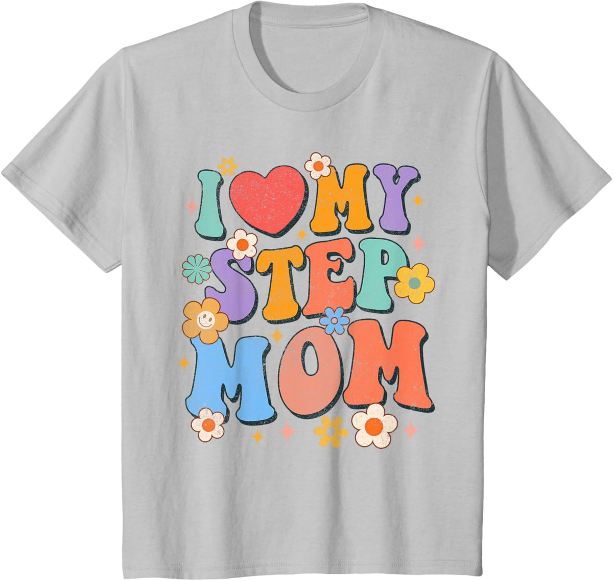 Kids I Love My Step Mom Groovy Bonus Mom Bonus Mama Mother\u2019s Day
