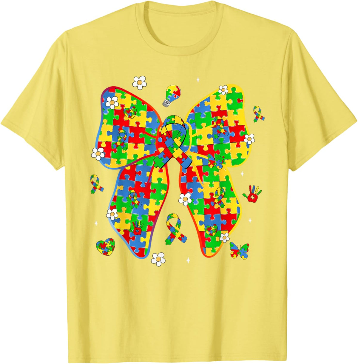 Autism Awareness Coquette Bow Puzzle Bow Women Kids Girl Boy