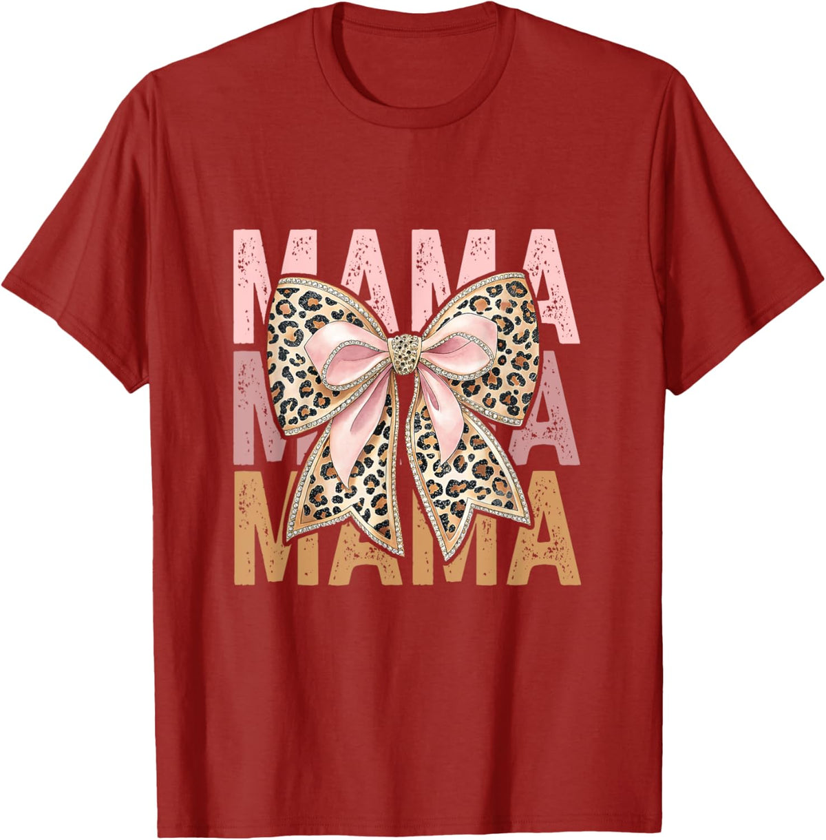 Retro Leopard Mama,Cute Mom Retro Coquette Bow Mother's Day