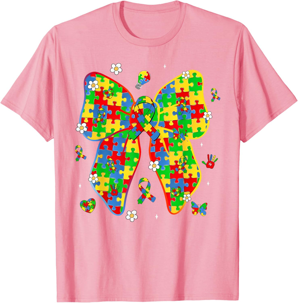 Autism Awareness Coquette Bow Puzzle Bow Women Kids Girl Boy