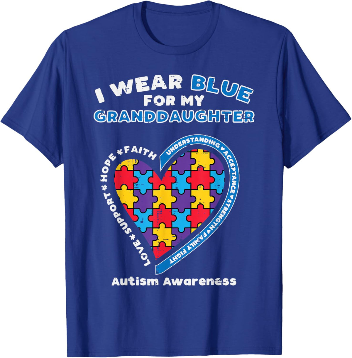 Puzzle Wear Blue For Granddaughter Autism Awareness Grandma