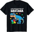 Kids Autism Awareness Blue For My Brother Trex Toddler Boys Kids
