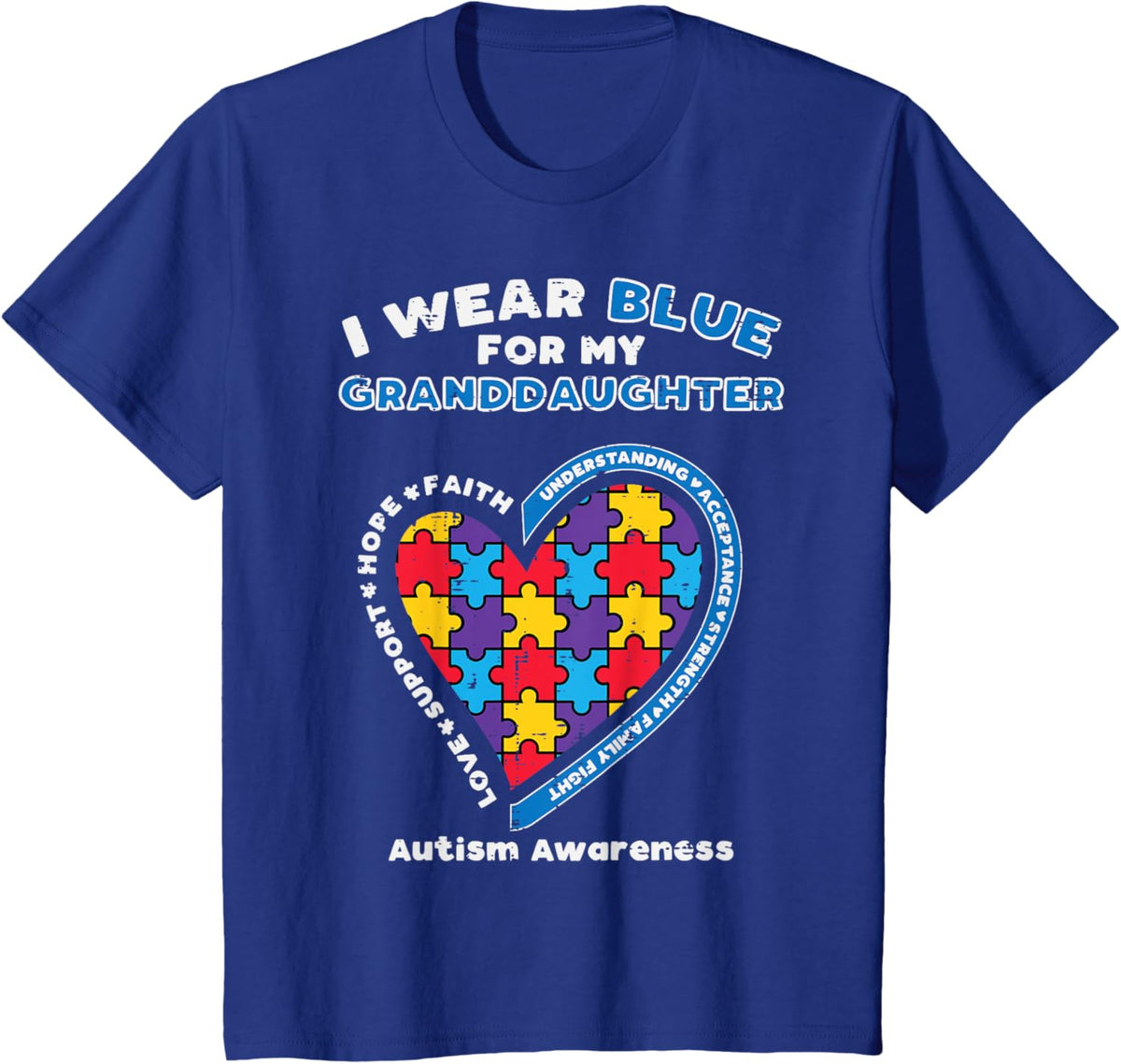 Puzzle Wear Blue For Granddaughter Autism Awareness Grandma