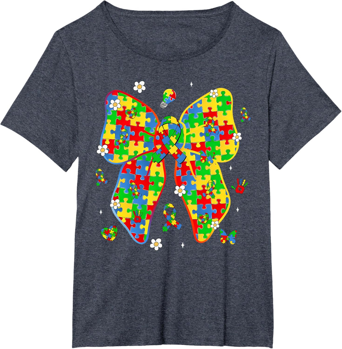 Autism Awareness Coquette Bow Puzzle Bow Women Kids Girl Boy