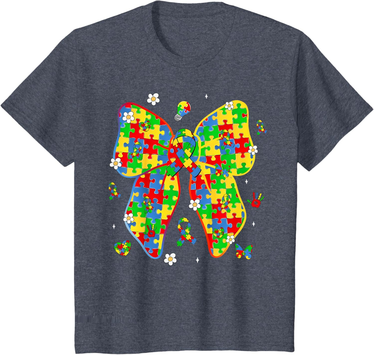 Autism Awareness Coquette Bow Puzzle Bow Women Kids Girl Boy