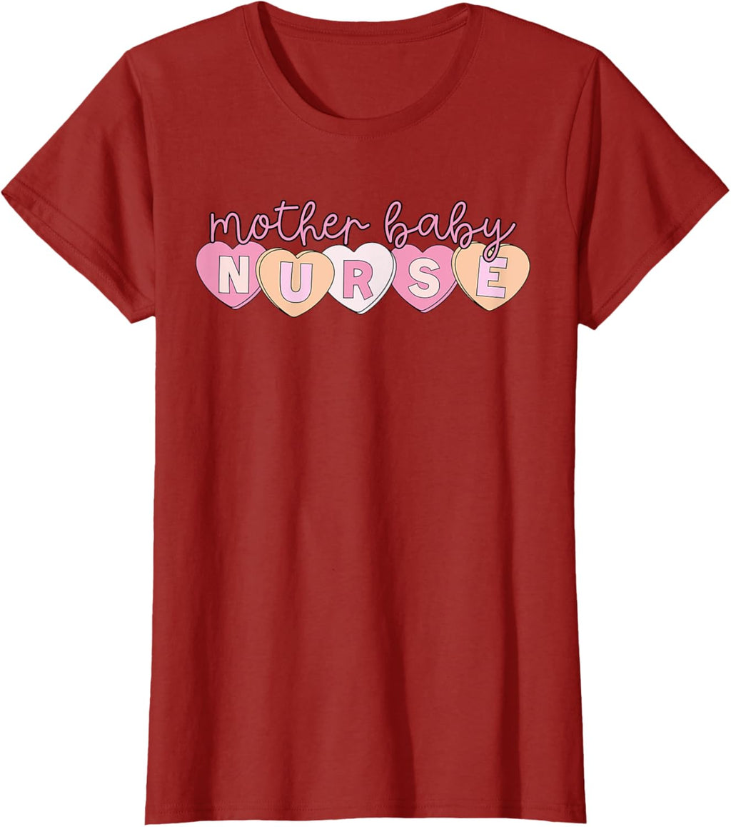 Mother Baby Nurse Hearts Valentine OBGYN Postpartum Nursing