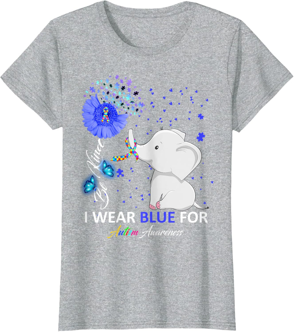 I Wear Blue Autism Awareness - Elephant Autism Awareness