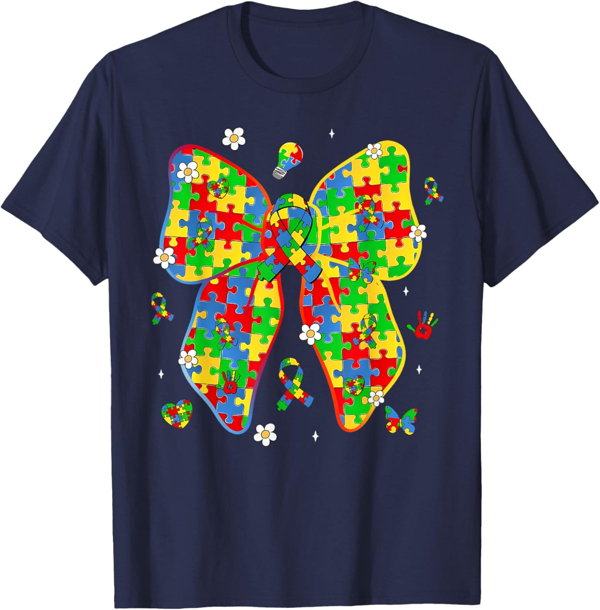 Autism Awareness Coquette Bow Puzzle Bow Women Kids Girl Boy