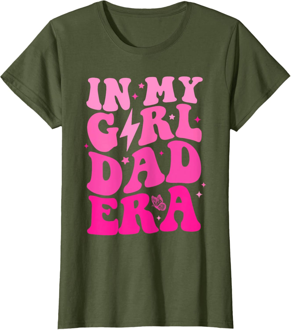 In My Dad Era Girl Groovy Retro Papa Fathers Day