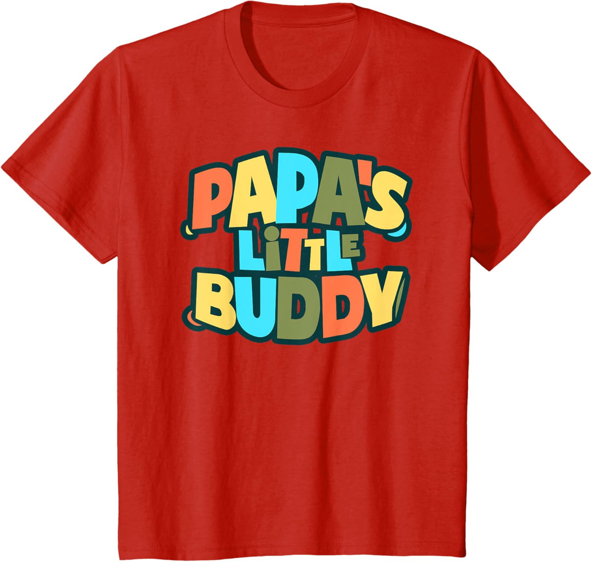 Kids Papa's Little Buddy Shirt Cute Toddlers Fathers Day Outfit