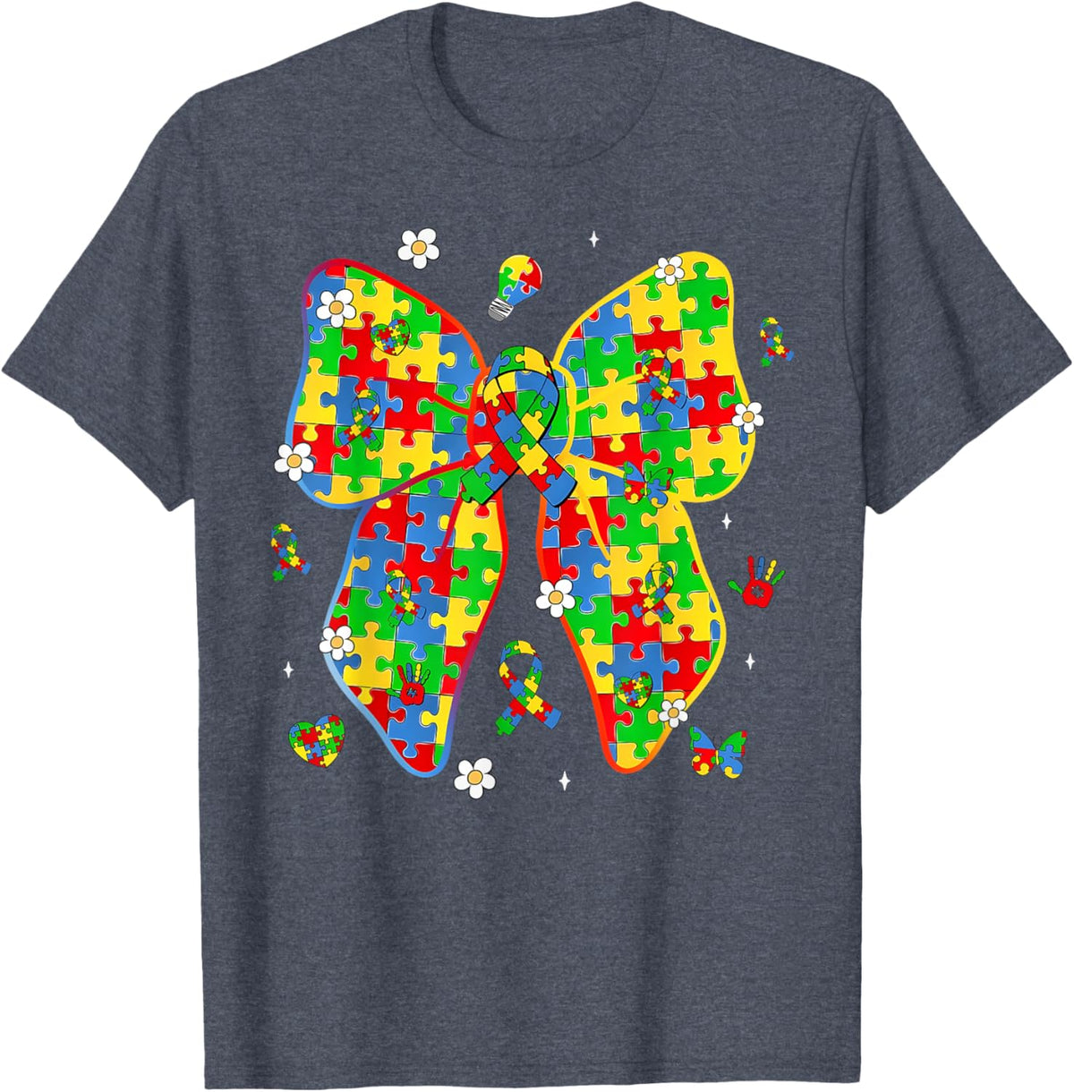 Autism Awareness Coquette Bow Puzzle Bow Women Kids Girl Boy