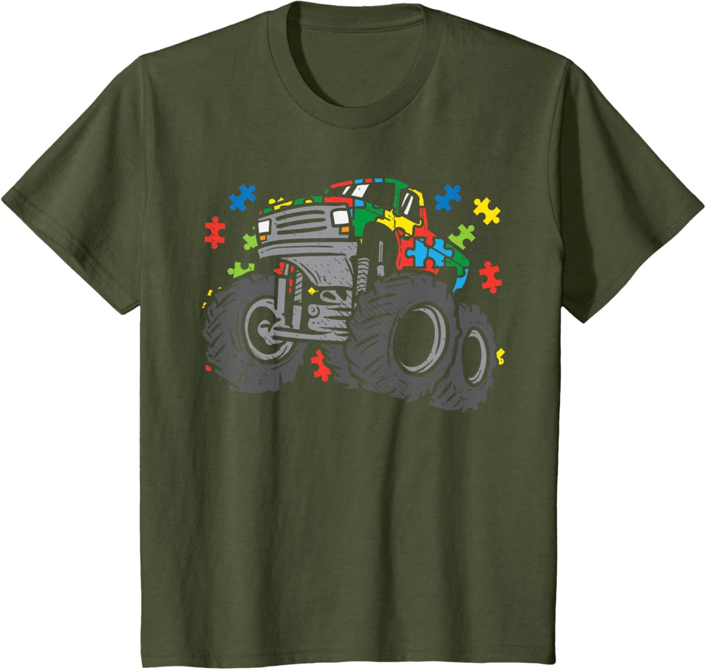 Kids Monster Truck Puzzles Cute Kids Autism Awareness ASD Boys