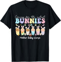 Mother Baby Nurse Easter Day Caring For The Cutest Bunnies T-Shirt, Small, Black