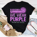 In November We Wear Purple Pancreatic Cancer Awareness T Shirt , Pancreatic Cancer Awareness Ribbon Day Shirt ,Purple Ribbon Gift