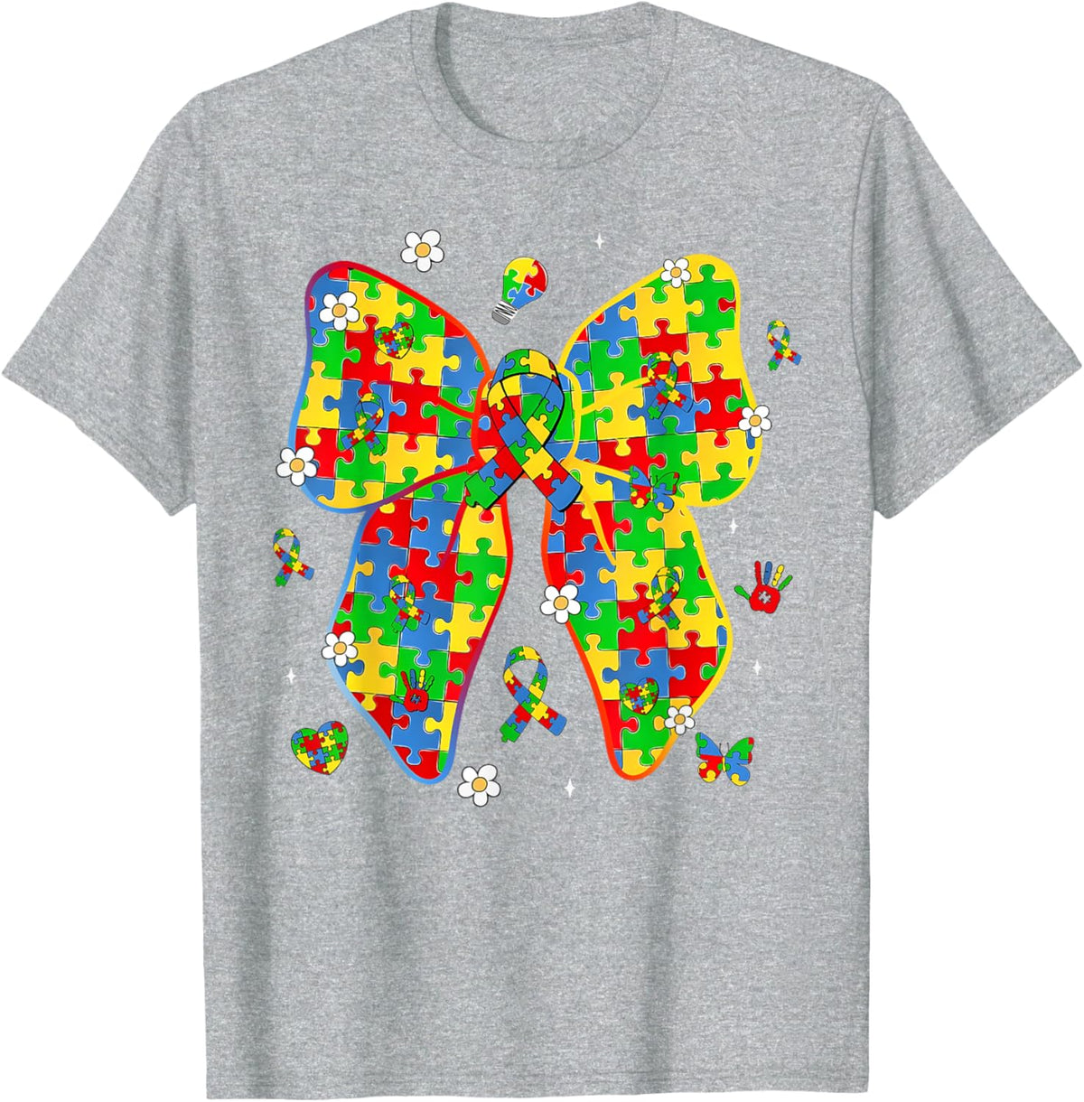 Autism Awareness Coquette Bow Puzzle Bow Women Kids Girl Boy